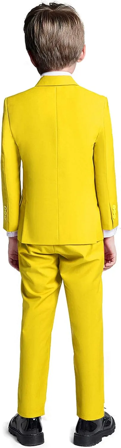 Boys Suit 5 Piece Kids Party Tuxedo Blazer Vest and Pants Set with Tie for Boy Formal