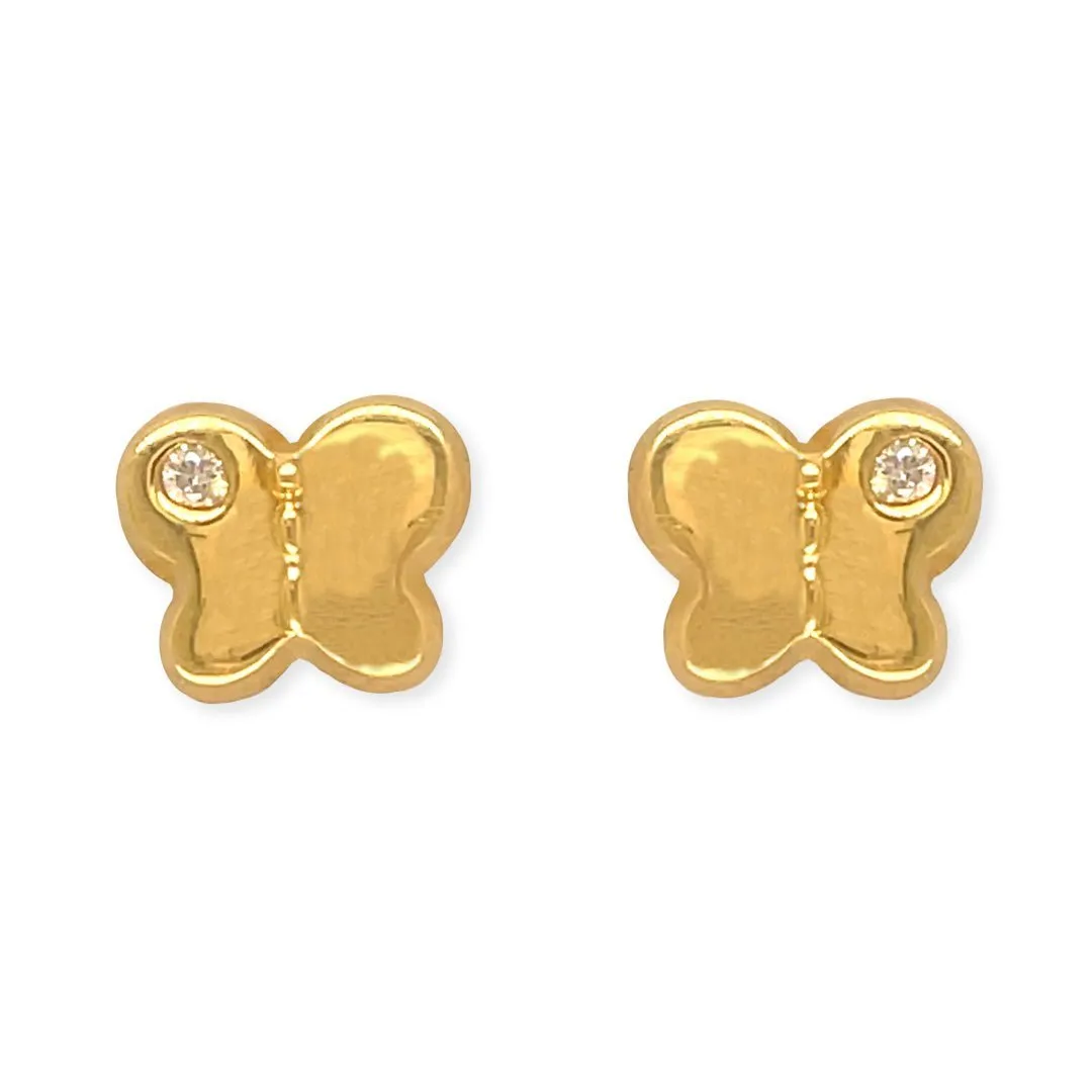 Butterfly With a Diamond Earrings