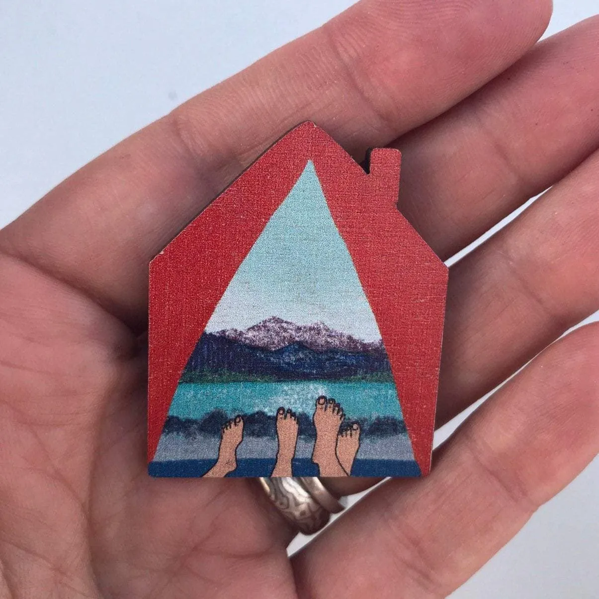 Camping Tent House Brooch