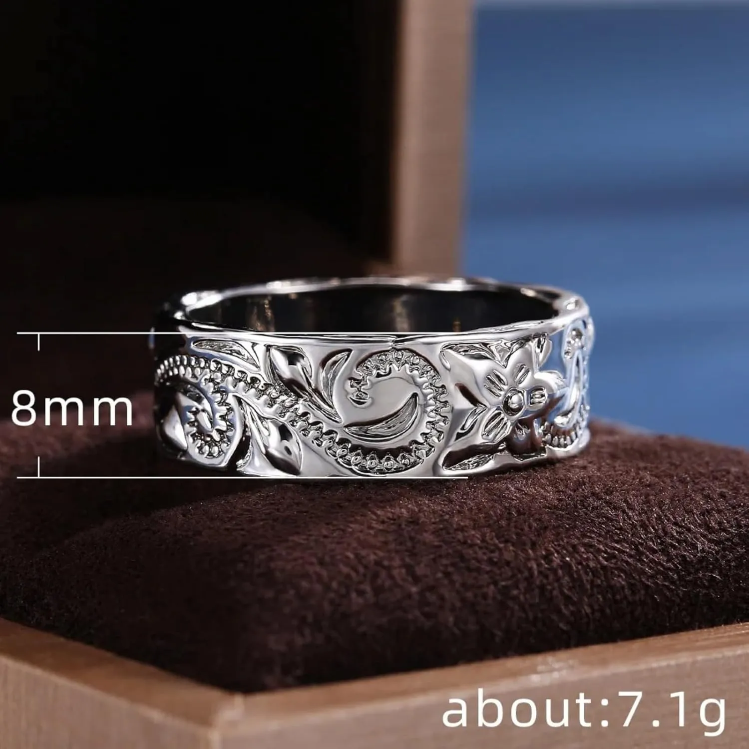 Carved Design Lovers Rings Silver Color Elegant Pattern Women Men Couple Ring Gift Jewelry