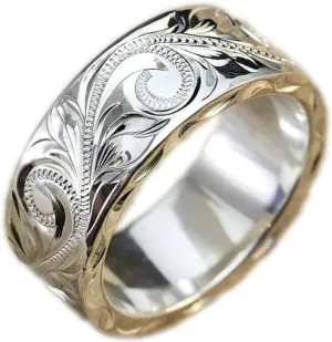 Carved Design Lovers Rings Silver Color Elegant Pattern Women Men Couple Ring Gift Jewelry