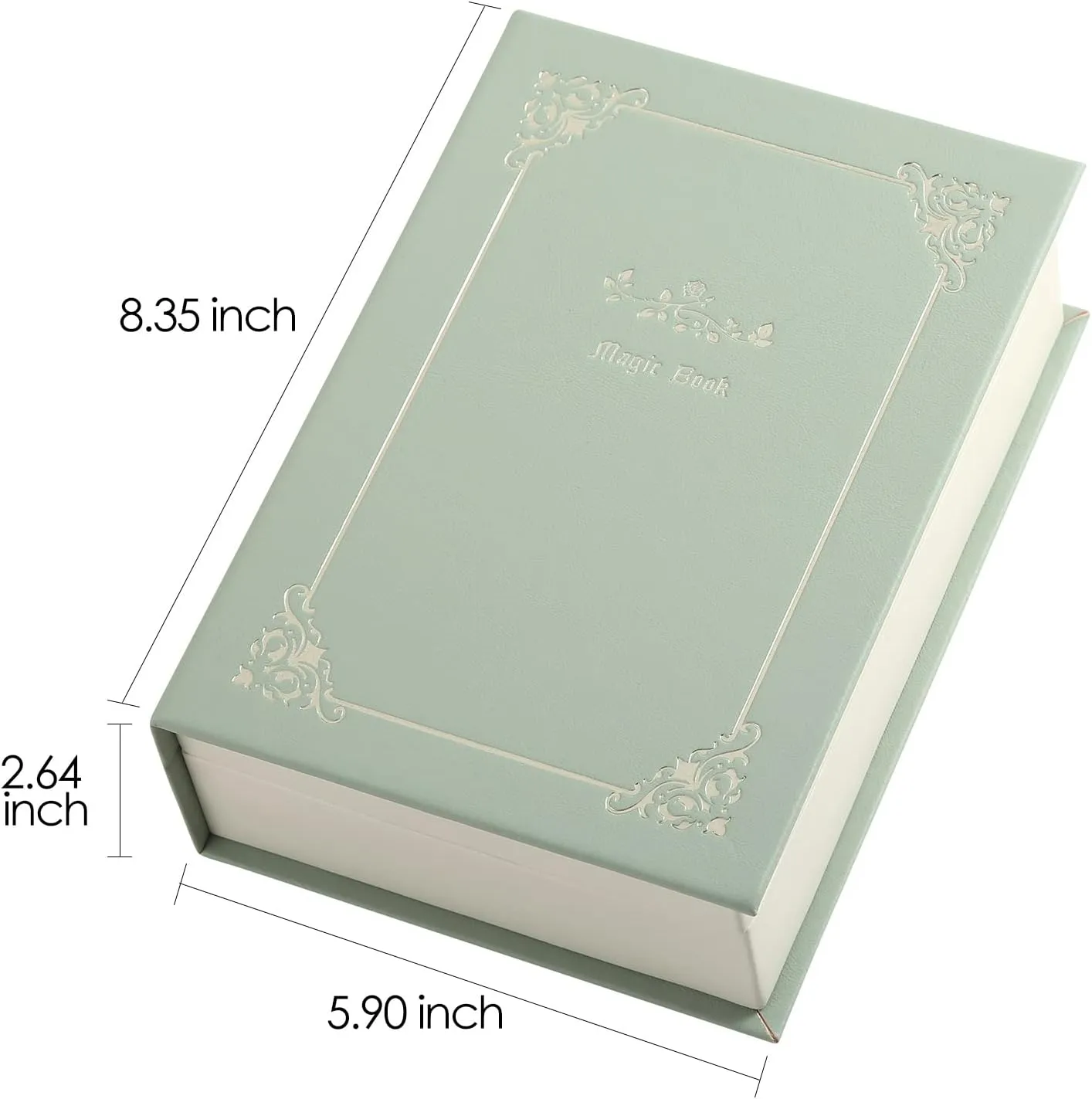 CASEGRACE Jewelry Box Organizer PU Leather Diary Jewelry Box Magic Book Design for Earrings Bracelet Necklace Rings Storage for Women Girls, Green