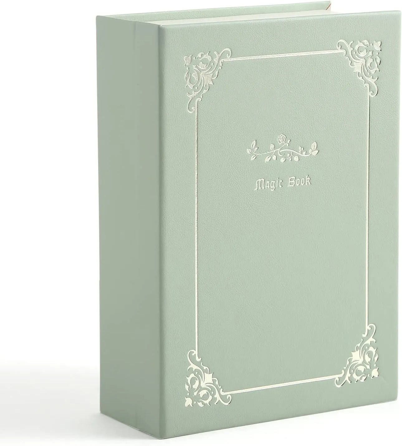 CASEGRACE Jewelry Box Organizer PU Leather Diary Jewelry Box Magic Book Design for Earrings Bracelet Necklace Rings Storage for Women Girls, Green