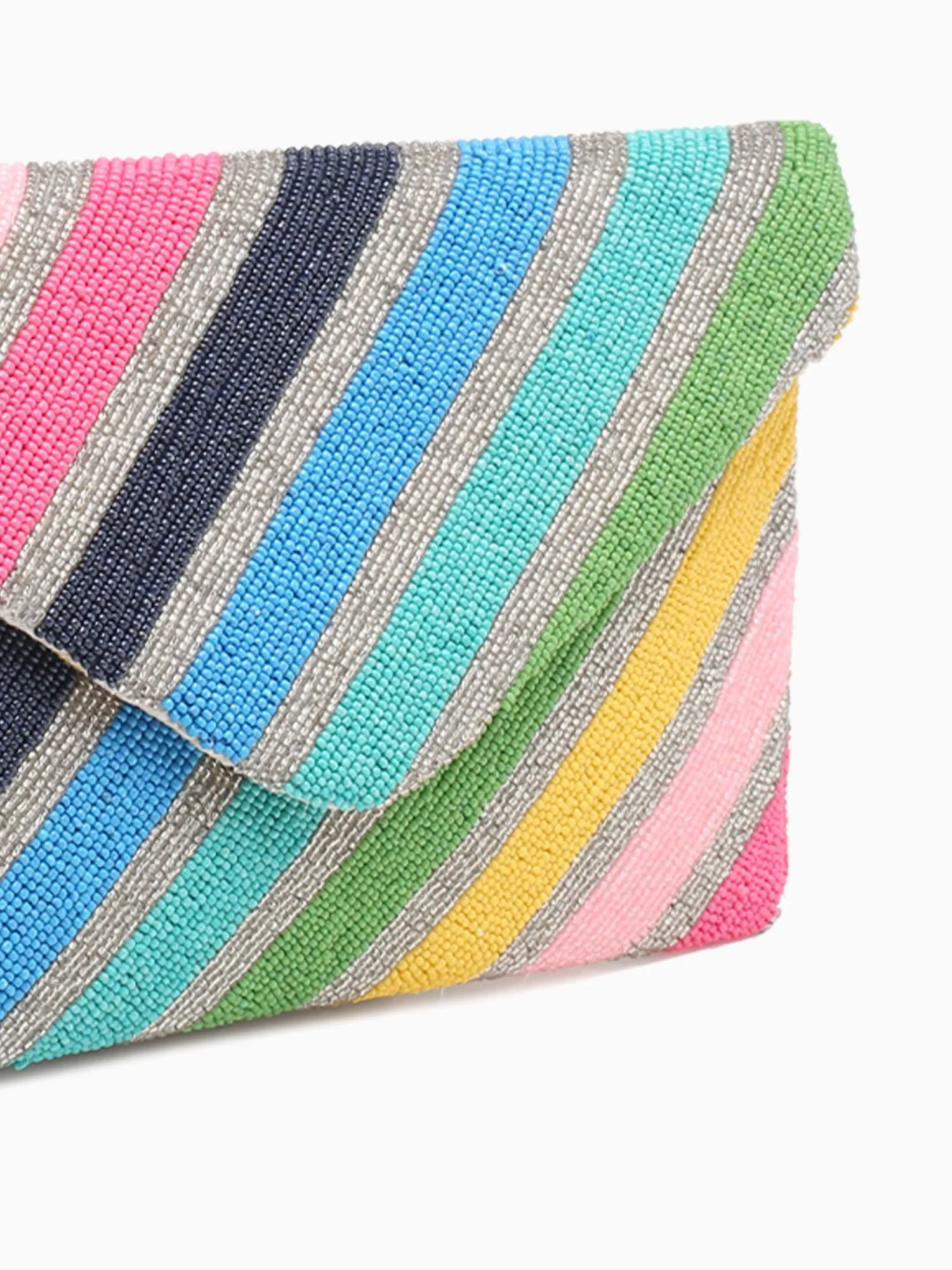 Chevron Beaded Clutch