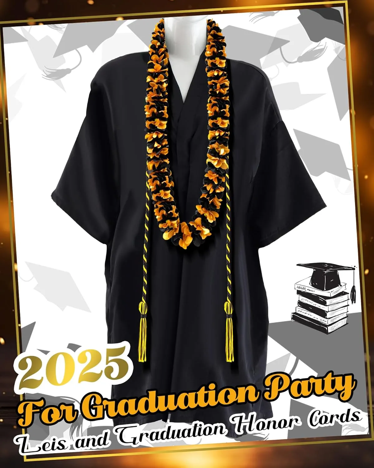 Cindeer Graduation Leis 2025 Braided Honor Cords with Tassels Class of 2025 Ribbon Necklace 47 Inch Graduation Gift Party Accessories for Women and Men
