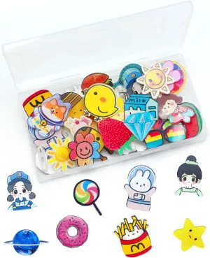 Cinvo 40 Pcs Acrylic Pins Bulk Decoration Cute Cartoon Pins Lapel Pin Set Locking Pins Backs Brooch Badge Bar Pins for Backpack Bags Clothing Jackets Hats Caps DIY Crafts(40 Assorted Styles)