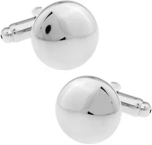 Classic Soft Round Silver Cufflinks