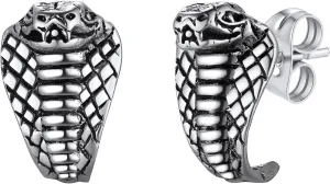 Cobra Stud Earrings for Women Silver Tiny Ear Studs Stainless Steel Dainty Comfortable Studs for Men