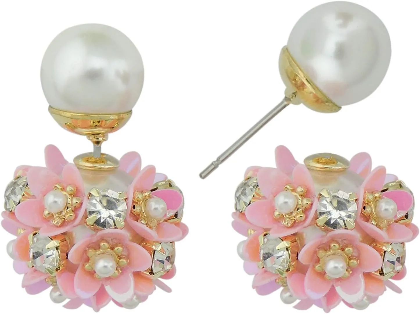 Coiris Elegant Sequins Flower Dangle Earrings For Women