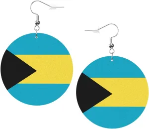 Colorado Hill Faux Leather Earrings For Women Lightweight Round Dangle Earrings Gift