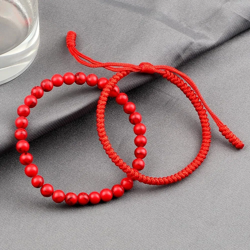 COLORFUL BLING Handwoven Natural Lava Stone String Bracelets Set for Women Men Adjustable Healing Beaded Tiger Eye Wrap Bracelet Protection Wristband Jewelry
