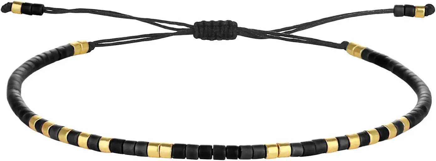 CQUAN CHI Handmade Friendship Beaded Bracelet Adjustable Colorful Miyuki Beads Bracelet