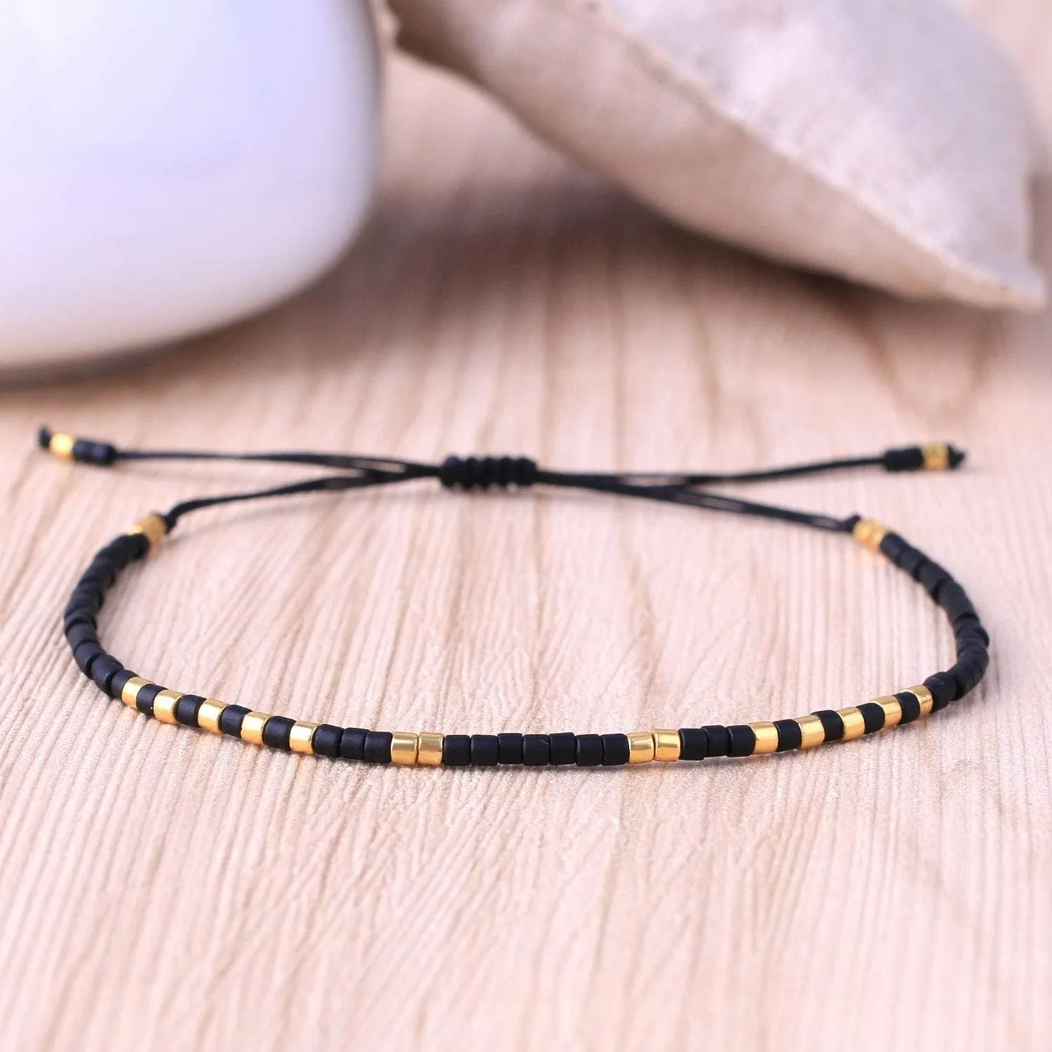 CQUAN CHI Handmade Friendship Beaded Bracelet Adjustable Colorful Miyuki Beads Bracelet