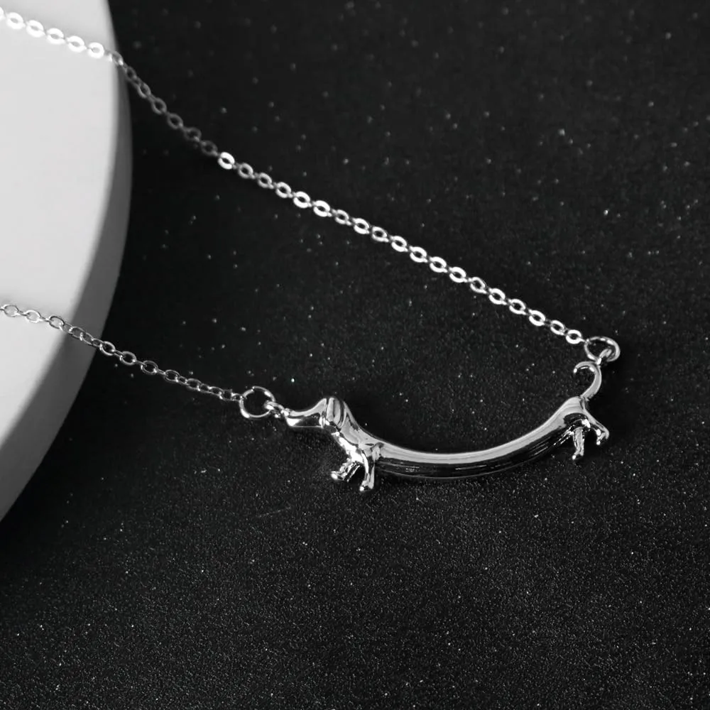 Creative Dachshund Necklace for Women Cute Dog Clavicle Chain Pet Puppy Necklace Dog Lover Jewelry