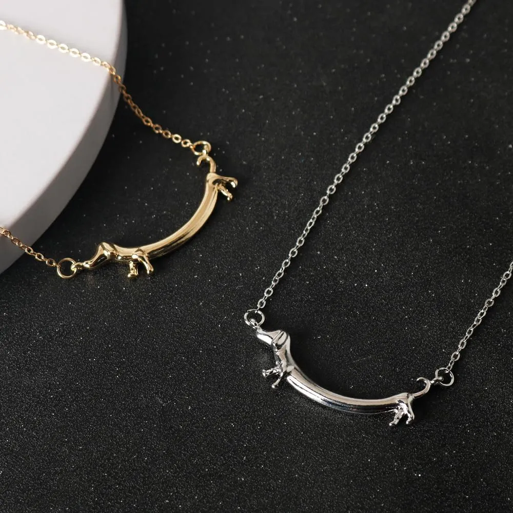 Creative Dachshund Necklace for Women Cute Dog Clavicle Chain Pet Puppy Necklace Dog Lover Jewelry