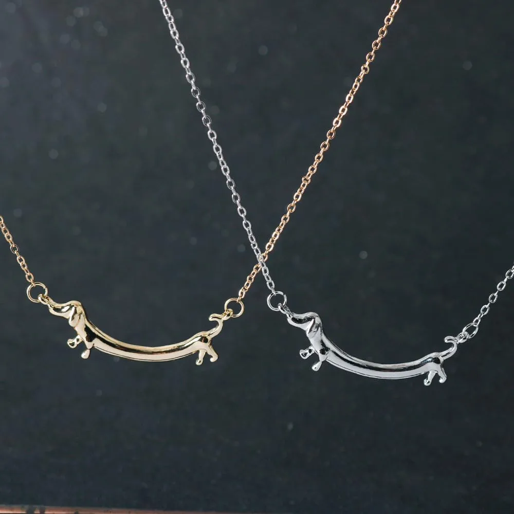 Creative Dachshund Necklace for Women Cute Dog Clavicle Chain Pet Puppy Necklace Dog Lover Jewelry
