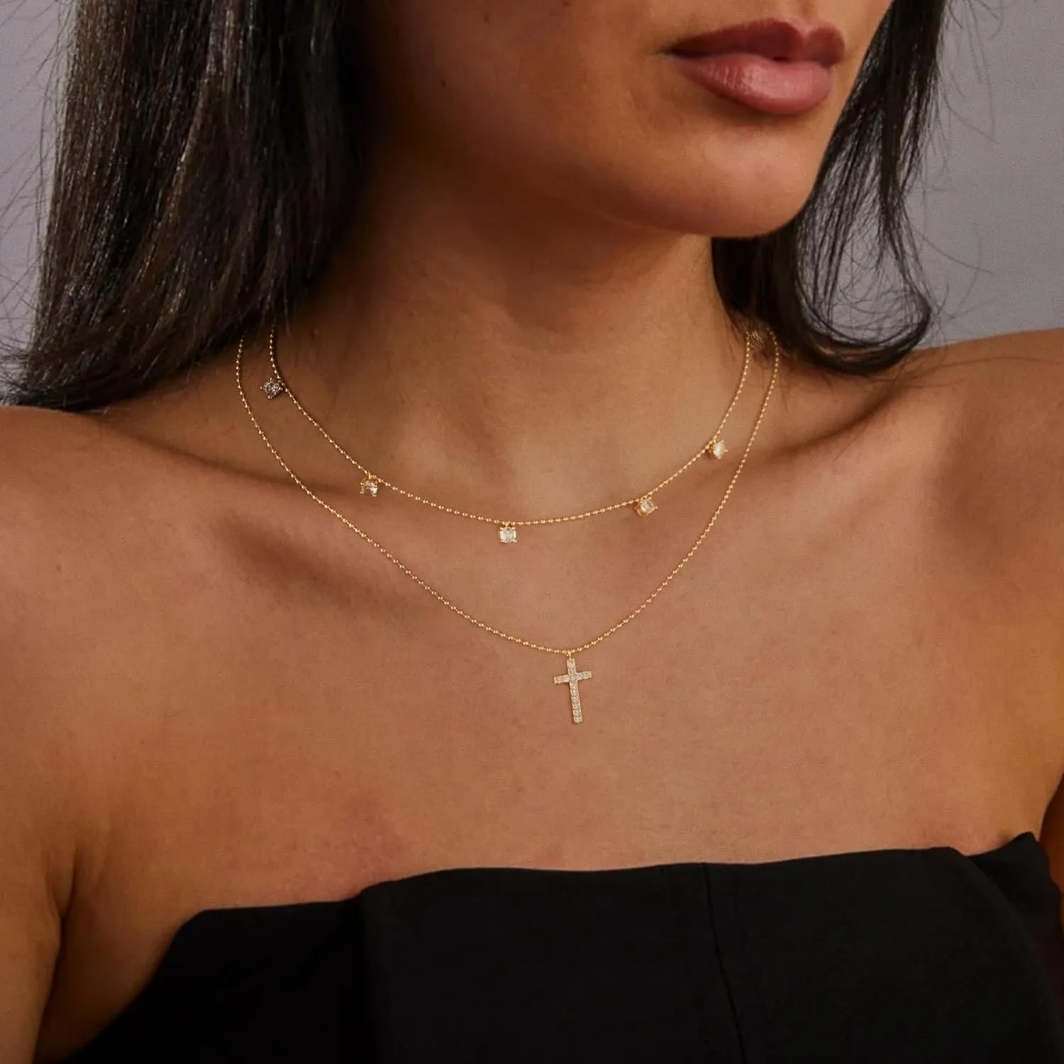Cross Necklace for Women, 14K Gold Plated/Sterling Silver Cross Necklace for Women Cross Faith Necklace Layered Cross Necklace Gold Jewelry for Women