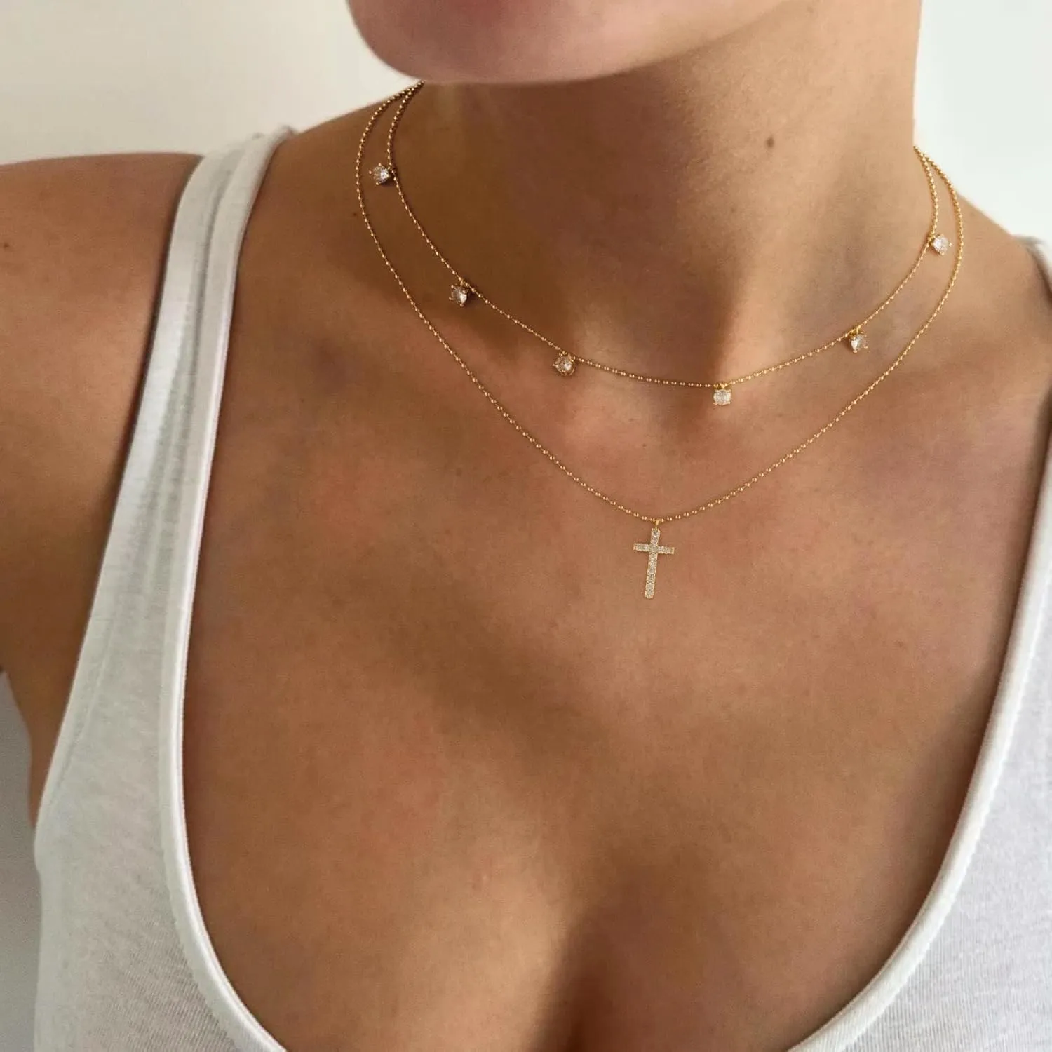Cross Necklace for Women, 14K Gold Plated/Sterling Silver Cross Necklace for Women Cross Faith Necklace Layered Cross Necklace Gold Jewelry for Women