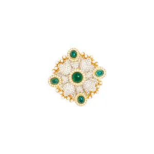 Crystal and Emerald Shield Pin Crystal and Emerald Shield Pin