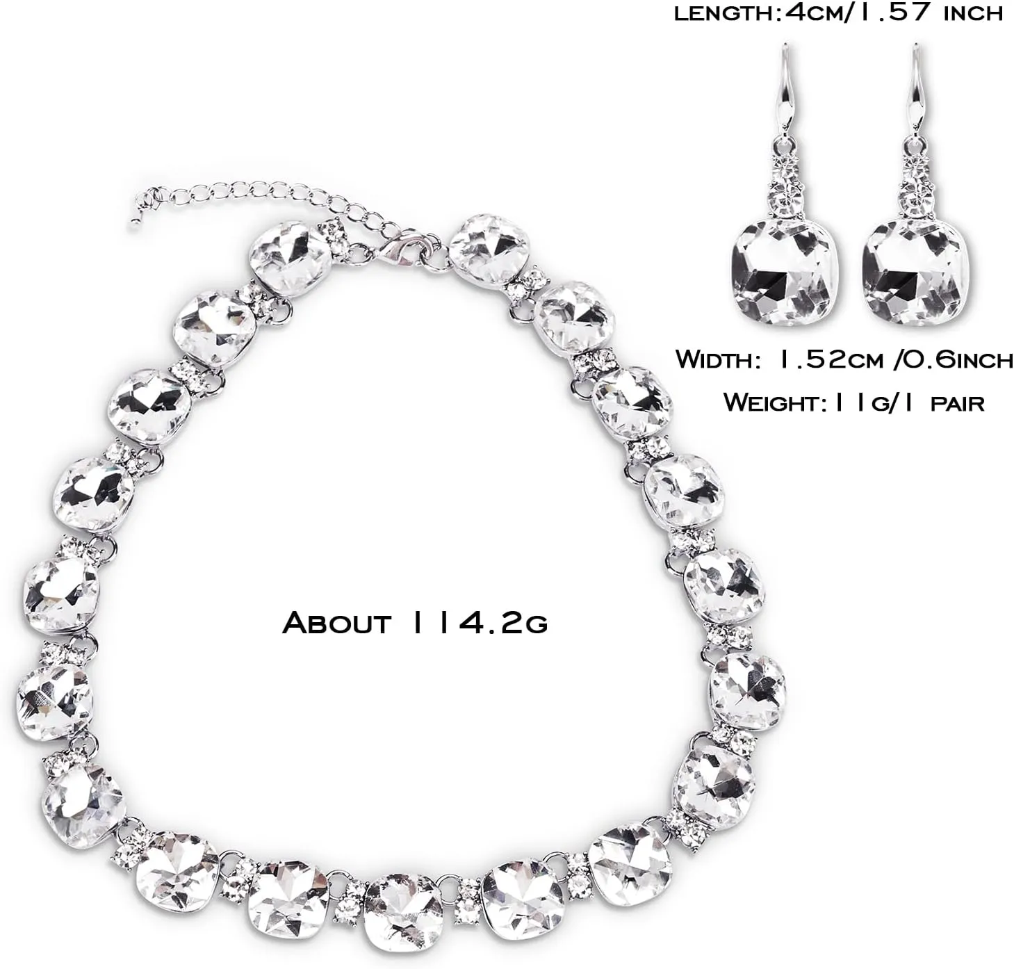 Crystal Statement Necklace Glass Crystal Collar Choker Necklace for Women Bridal Necklace Costume Jewelry Necklaces for Women