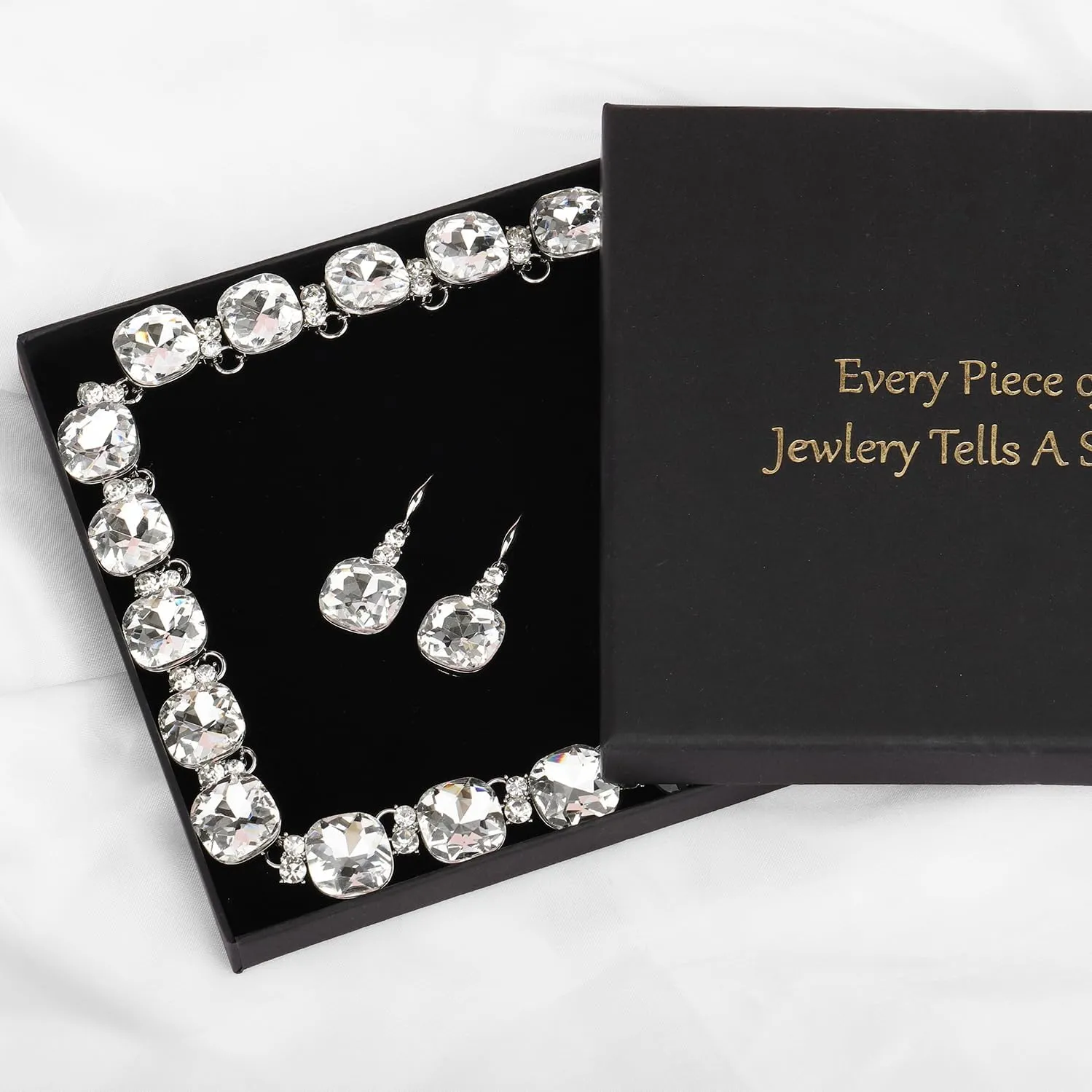 Crystal Statement Necklace Glass Crystal Collar Choker Necklace for Women Bridal Necklace Costume Jewelry Necklaces for Women
