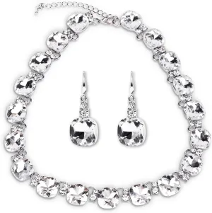 Crystal Statement Necklace Glass Crystal Collar Choker Necklace for Women Bridal Necklace Costume Jewelry Necklaces for Women