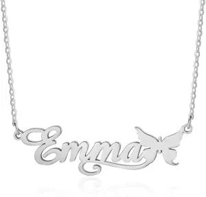 Custom Name Necklace for Women Sterling Silver Name Pendant Necklace Personalized Name Necklaces for Your Wife/Friends/Mom Mother's Day Gifts