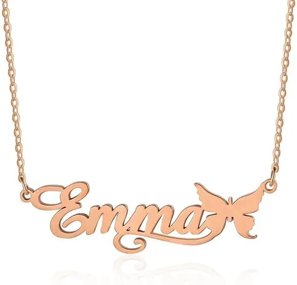 Custom Name Necklace for Women Sterling Silver Name Pendant Necklace Personalized Name Necklaces for Your Wife/Friends/Mom Mother's Day Gifts