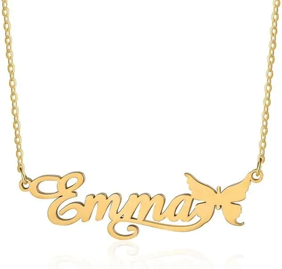 Custom Name Necklace for Women Sterling Silver Name Pendant Necklace Personalized Name Necklaces for Your Wife/Friends/Mom Mother's Day Gifts