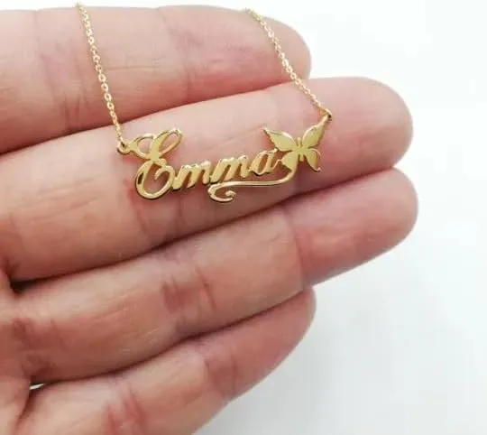 Custom Name Necklace for Women Sterling Silver Name Pendant Necklace Personalized Name Necklaces for Your Wife/Friends/Mom Mother's Day Gifts