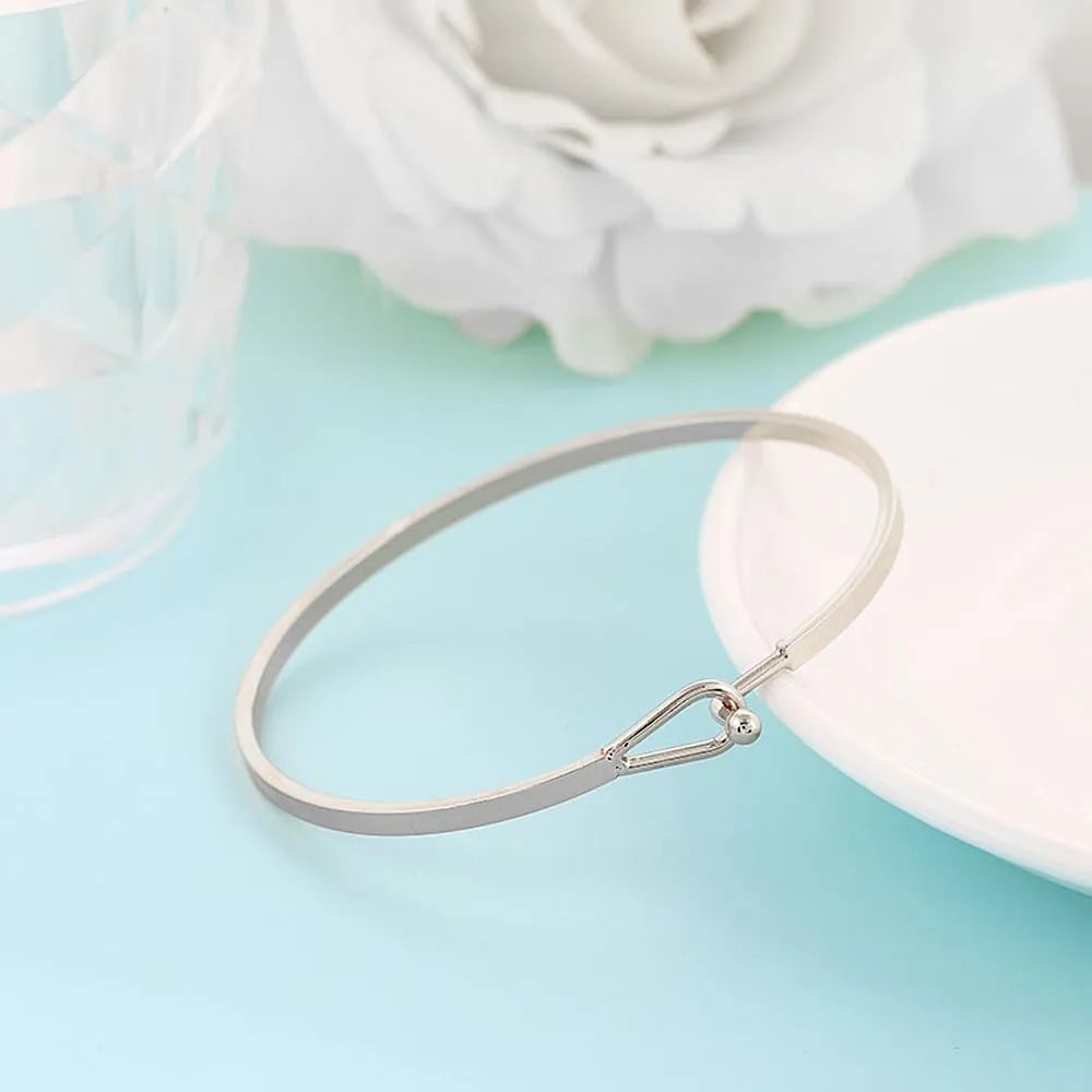 Dainty Gold Bar Bracelets for Women 18K Gold Plated Handmade Minimalist Bangle Adjustable Simple Delicate Cuff Bangle Hook Bracelets Trendy Jewelry Gifts