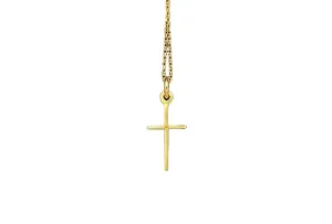 Dainty Solid Gold Cross Necklace 9k 14k Yellow White 18k Rose Gold 0.002