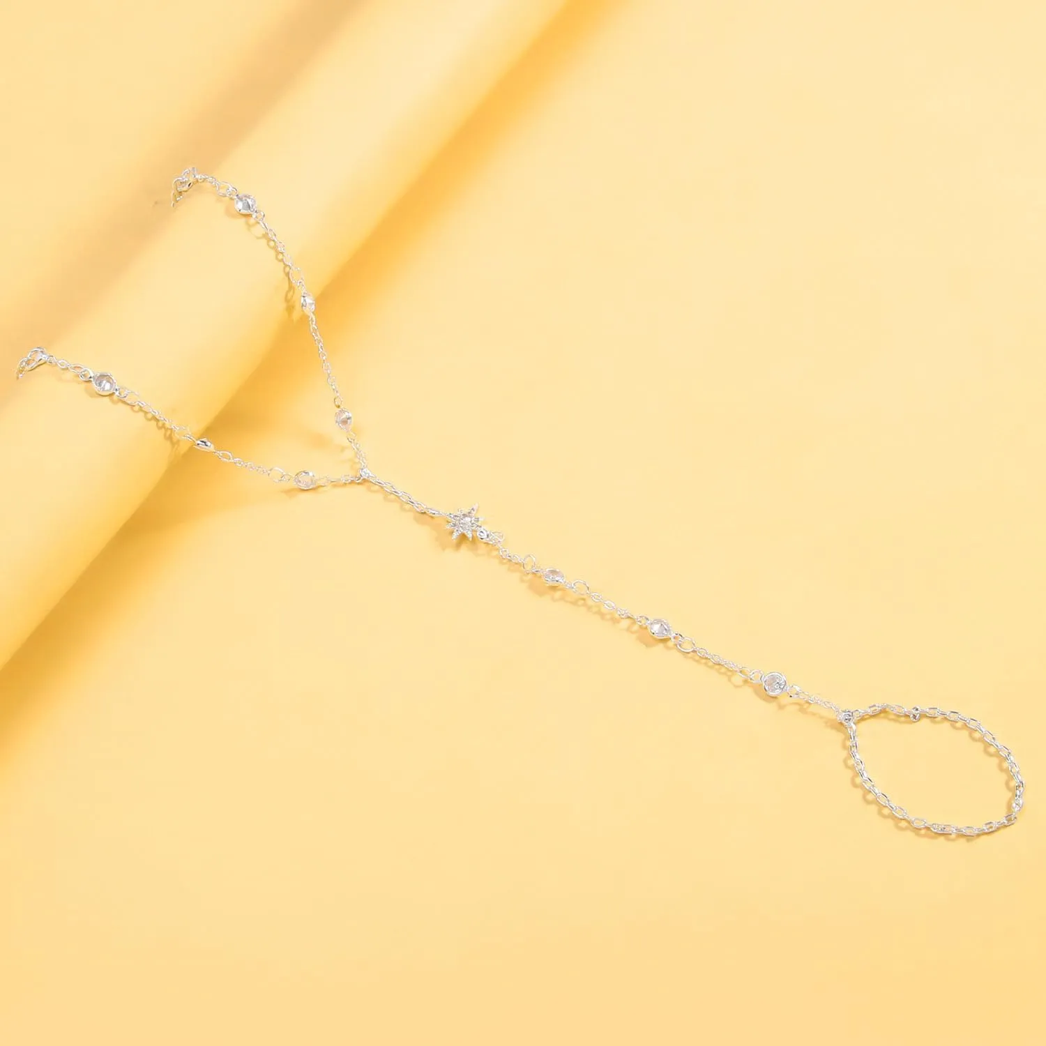 Dainty Star Hand Chain Bracelet Boho Finger Ring Jewelry Gold Bracelets For Women Non Tarnish Bangle