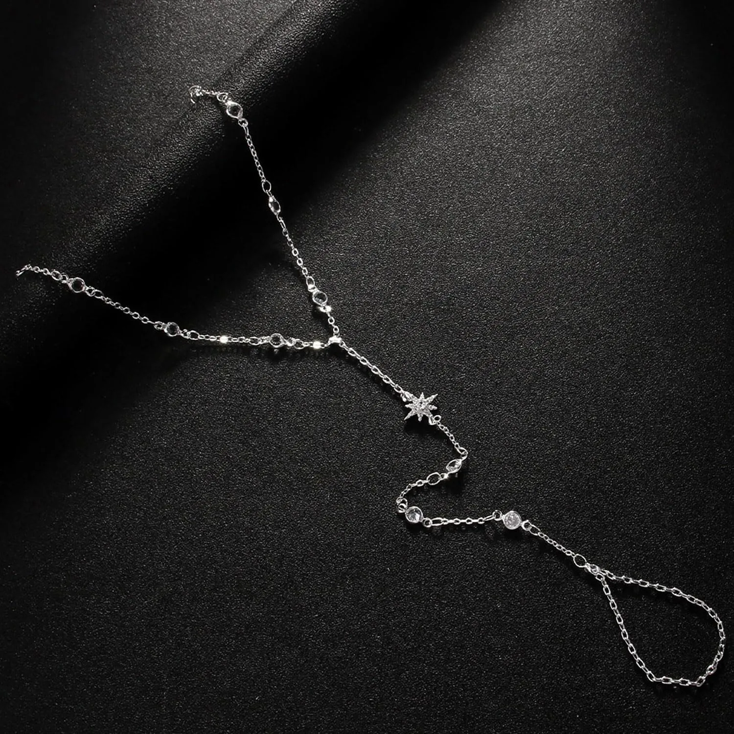 Dainty Star Hand Chain Bracelet Boho Finger Ring Jewelry Gold Bracelets For Women Non Tarnish Bangle