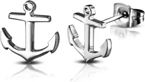 DianaL Boutique 316L Stainless Steel Nautical Marine Anchor Stud Earrings Gift Boxed Fashion Jewelry