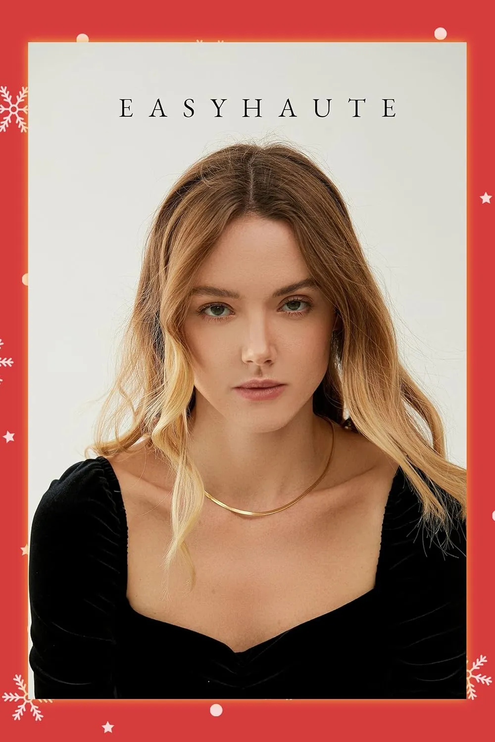 EASYHAUTE 14K Gold/Silver Plated Snake Chain Herringbone Necklace Hypoallergenic Dainty Choker Waterproof Jewelry Gift for Women Girl 3/4/5MM(W) 14"/16"/18"/20"(L)