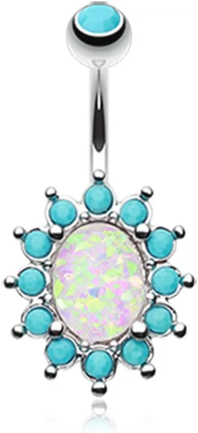 Elegant Opal Turquoise WildKlass Belly Button Ring