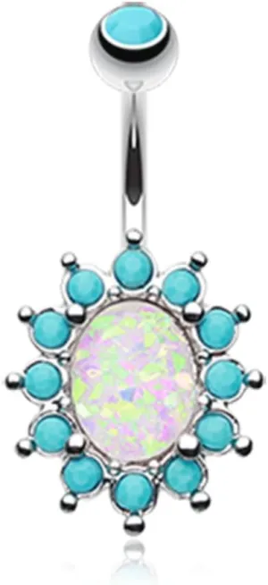 Elegant Opal Turquoise WildKlass Belly Button Ring
