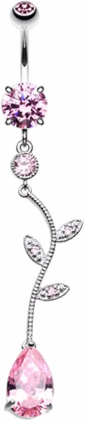 Elegant Vine Drop WildKlass Belly Button Ring