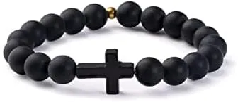 Elevated Faith Classic Black Cross Bracelet