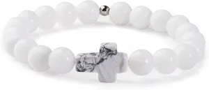 Elevated Faith Classic White Cross Bracelet