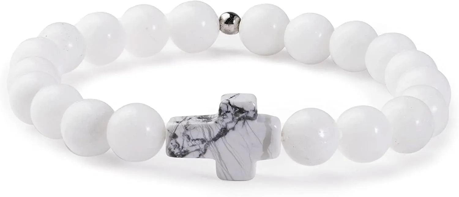 Elevated Faith Classic White Cross Bracelet