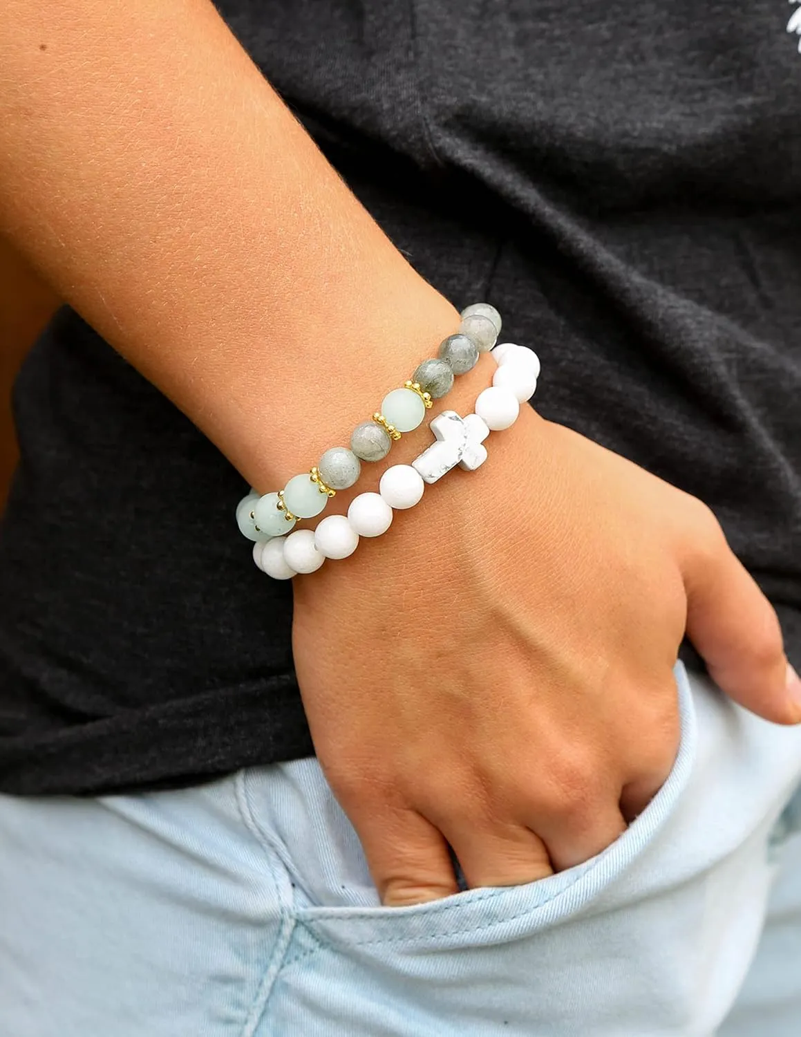 Elevated Faith Classic White Cross Bracelet