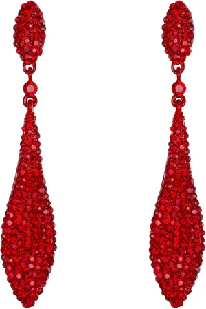 EVER FAITH Women's Austrian Crystal Double Waterdrop Pierced Dangle Earrings