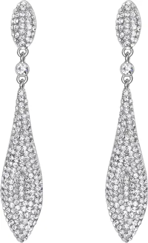 EVER FAITH Women's Austrian Crystal Double Waterdrop Pierced Dangle Earrings