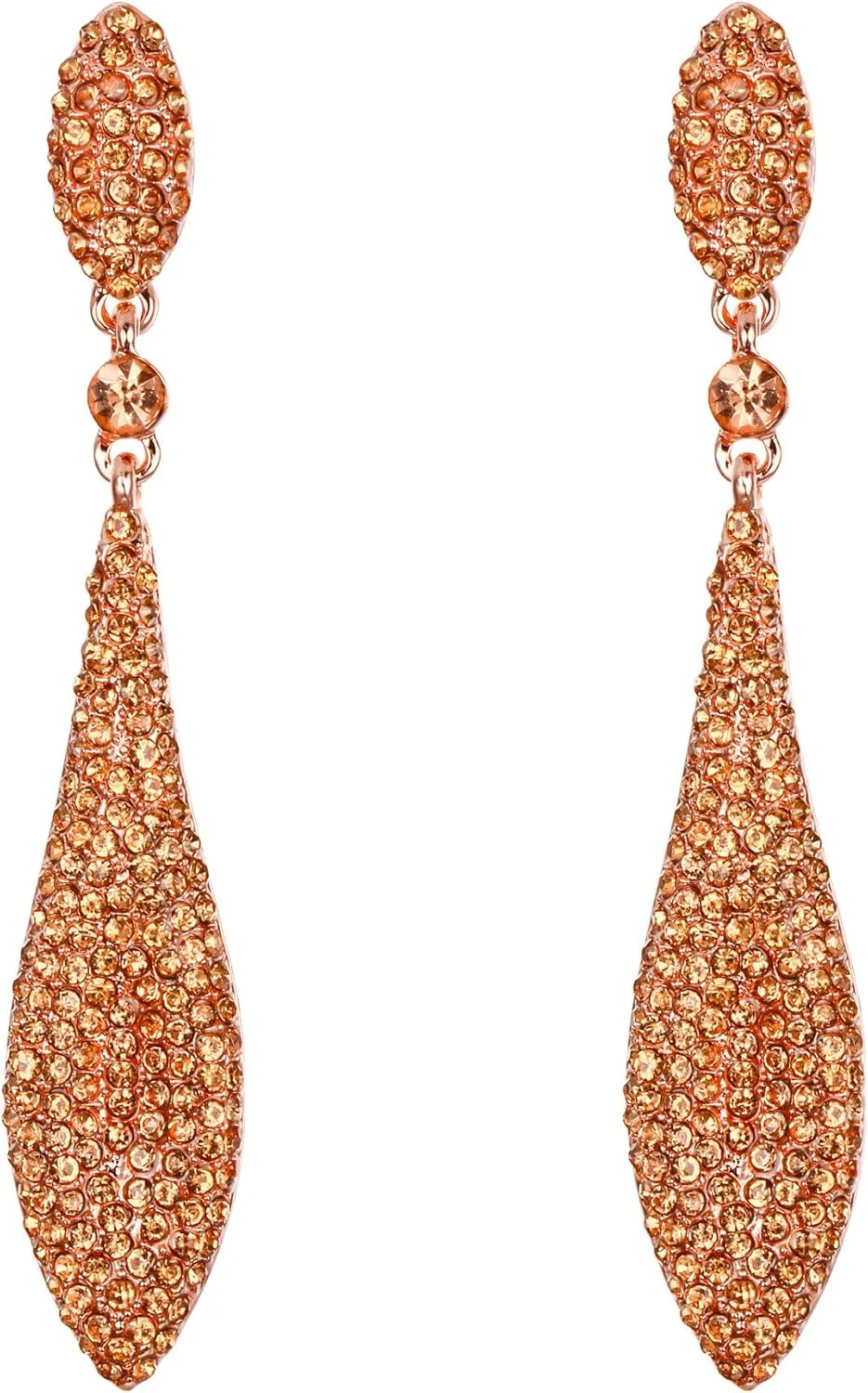 EVER FAITH Women's Austrian Crystal Double Waterdrop Pierced Dangle Earrings
