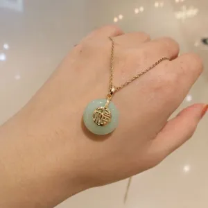 Evergreen Harmony: Circle Green Jade Pendant Necklace - Timeless Elegance by Ancient Infusions Evergreen Harmony: Circle Green Jade Pendant Necklace - Timeless Elegance by Ancient Infusions