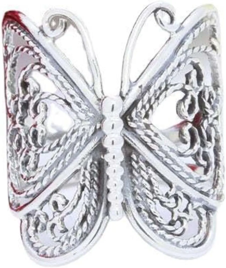Exquisite Ring Freshing Style Ladies Couple Love Rings,Women Ring Carving Elegant Hypoallergenic Golden Silver Color Retro Butterflies Finger Ring Fashion Jewelry