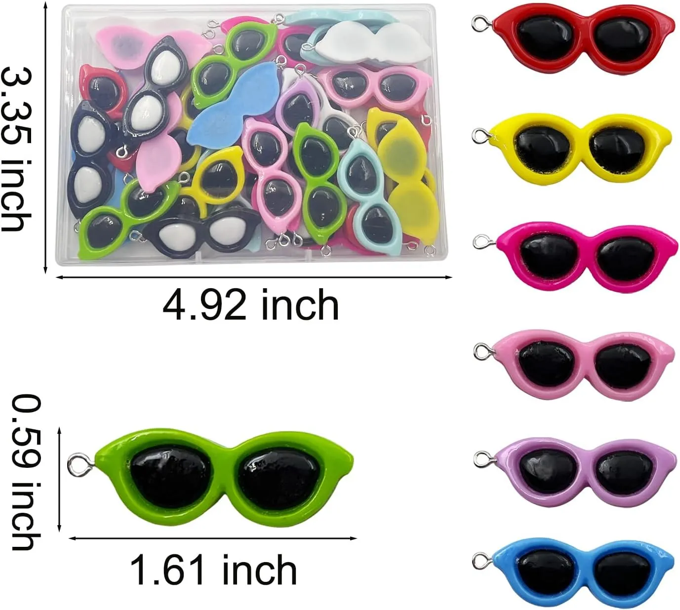 Eyeglasses Jewelry Charms 40 Pcs, Sunglasses Charms,DIY Charm Sunglasses for Earring Necklace Bracelet Keychain Jewelry Craft Making(Colored)