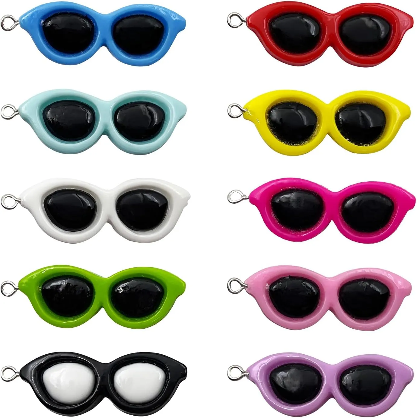 Eyeglasses Jewelry Charms 40 Pcs, Sunglasses Charms,DIY Charm Sunglasses for Earring Necklace Bracelet Keychain Jewelry Craft Making(Colored)